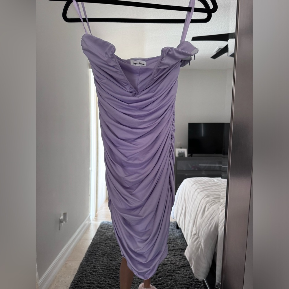 Superdown Strapless V Wire Lavender Mini Dress